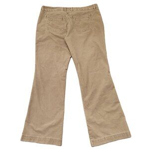 Eddie Bauer Women’s Sz 16 Brown Corduroy Pants Mid Rise Wide Leg Bootcut